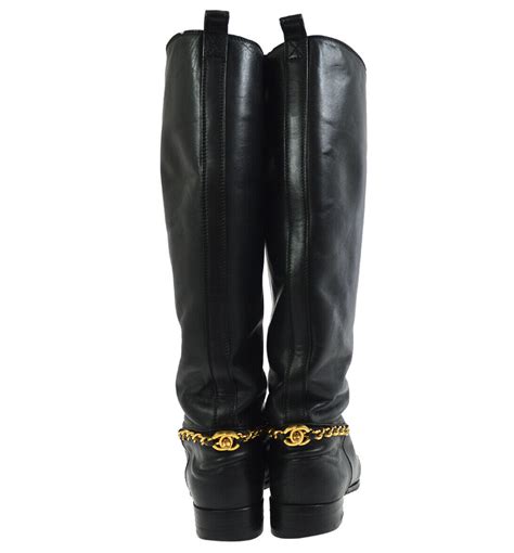 chanel turnlock thigh boots replica|chanel heel boots.